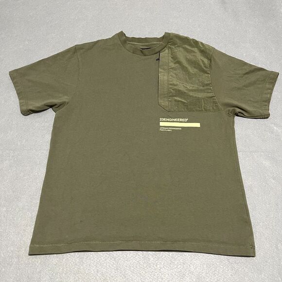 Jordan Shirt Mens Large Olive Green 23 Engineered Jumpman Zipper Pocket - Picture 1 of 12